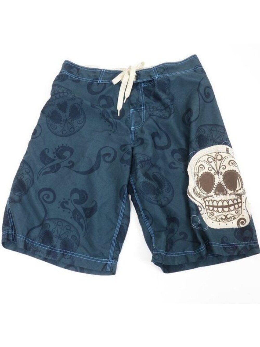 Sideout Skull Dia De La Muertos Men's 32 Board Shorts Swim Trunks Beach Surfing